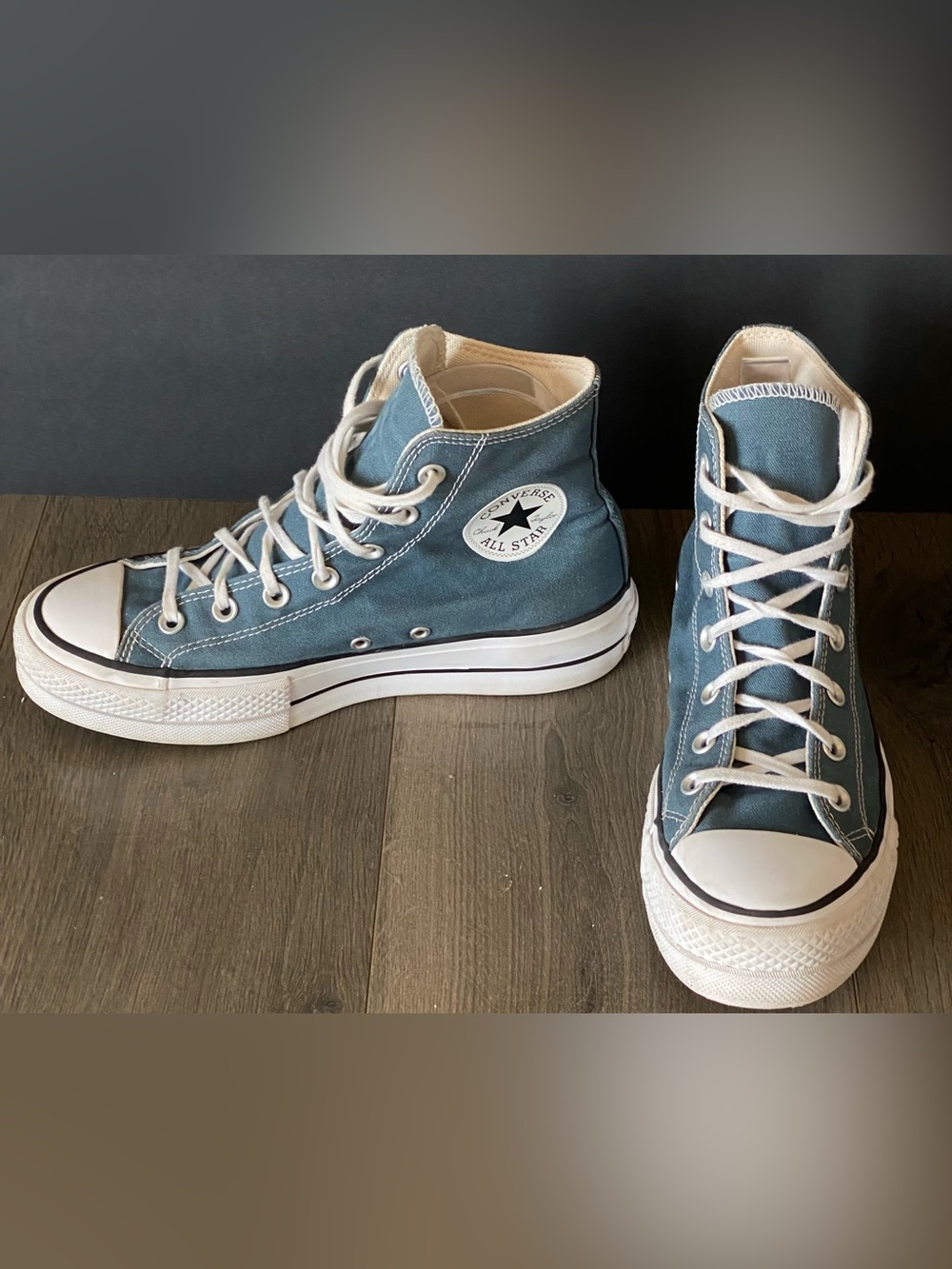 CONVERSE Chuck Taylor Lift Platform Hi Top Canvas Sneakers Slate Blue 8.5